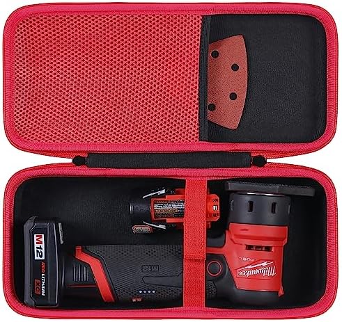 khanka Hard Case for Milwaukee Orbital Detail Sander + Hard Case for Milwaukee M12 M18 Battery and Charger
