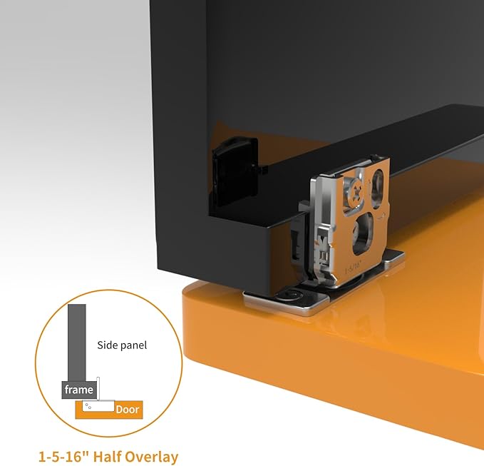 Chibery 10 Pack 1-5/16" Overlay 3D Soft Close Concealed Hinge for Face Frame Door, Smooth Slow Self Closing Hinges, Satin Nickel, Hidden 105° Open Angle Stainless Steel Hinge for Kitchen Cabinet Door