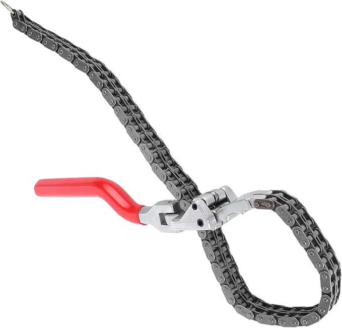 Chain Type Oil Filter Wrench Spanner, Oil Filter Removal Tool with 13.8in Ergonomic Handle, Double - Link Chain for 60-160mm Filters, Auto Car Repair Tool for Tight