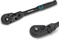 DURATECH 1/4-Inch Flex-Head Ratchet, 90-Tooth Quick-Release Ratchet Wrench | Socket Wrench with 180° Pivoting Head and 7-Position Setting, Reversible, CR-V Made, CR-MO Head, Black Mn Phosphate Finish