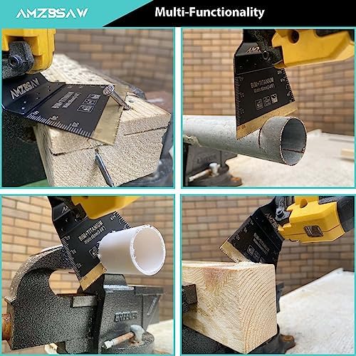 AMZBSAW 12PCS 68MM Titanium Oscillating Blades for Metal, Wood & Plastic