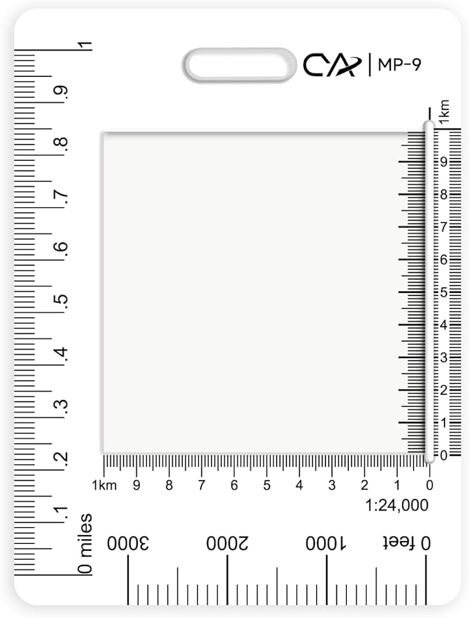 CYA UTM Military Map Coordinate Scale Protractor Map for Land Navigation, Military Style UTM/MGRS Coordinate Scale