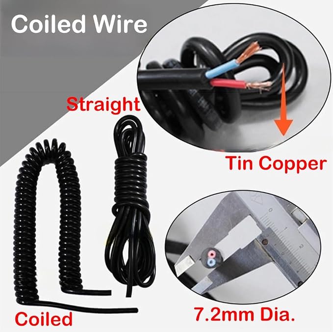 Ground Cable Clamp, 16.4ft Coiled Grounding Cable, Aluminum Alloy Anti Static Grounding Clamp, 3 Copper Nails, Clamps 23mm, for Gas Station Oil Depot Tank Chemical Plant