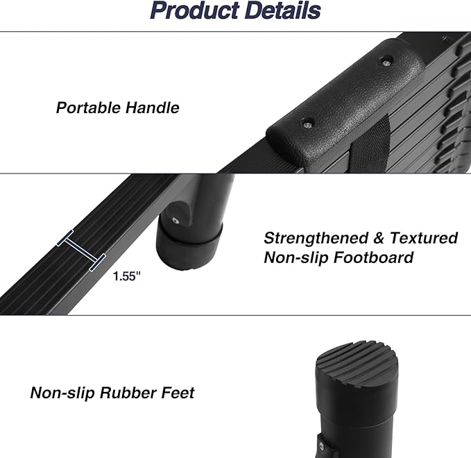 BOCOM 12.5 FT Aluminum Telescoping Ladder with Hooks, Lightweight Multi-Purpose Collapsible Extension with 2 Triangle Stabilizers, Heavy Duty 330 lbs Max Capacity for Home, RV, and Outdoor Work Black
