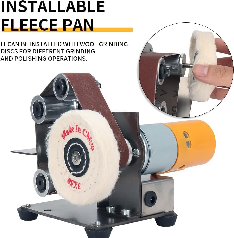 SI FANG Soft Cotton Buffing Polishing Wheel for Mini Electric Belt Sander Bench Grinder, 3 inch (50 Ply) Extra Thick Colth Buffing Wheel for Metal Alloys Stone Ceramics Glass Wood Waxing (1PC)