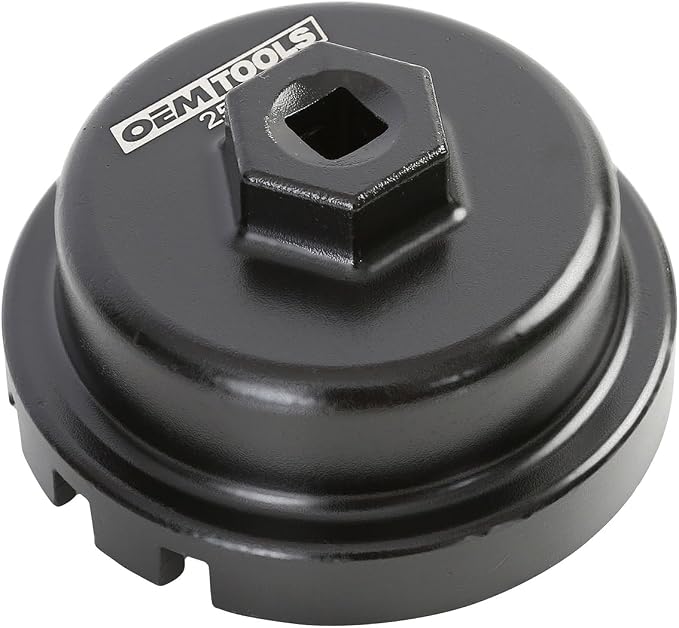 OEMTOOLS 25451 64.5 mm Oil Filter Cap Wrench, Oil Filter Wrench 14 Flute Design, Oil Filter Removal Tool Heavy-Duty Cast Aluminum, Compatible with 3/8" Drive and 27 mm Wrench