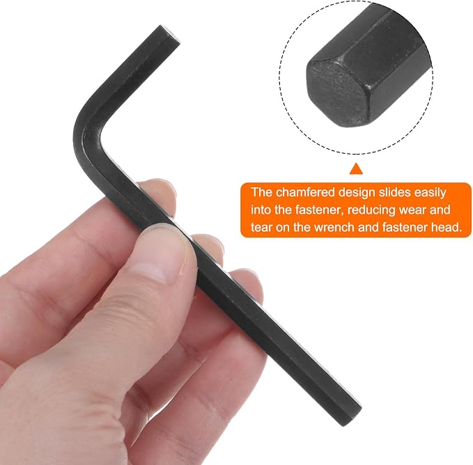 HARFINGTON 10pcs Hex Key Wrench 1/4" L-Shape Hexagon SAE Wrenches Chrome Vanadium Steel Repairing Tool for Home Repair, Black