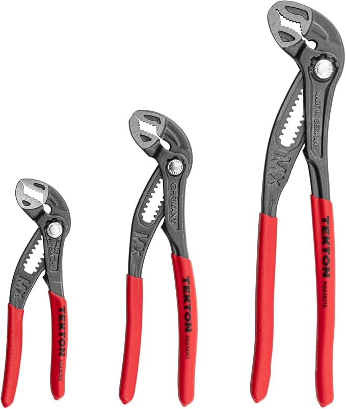 TEKTON Angle Nose Push Button Adjustable Pliers Set, 3-Piece | PGA93001