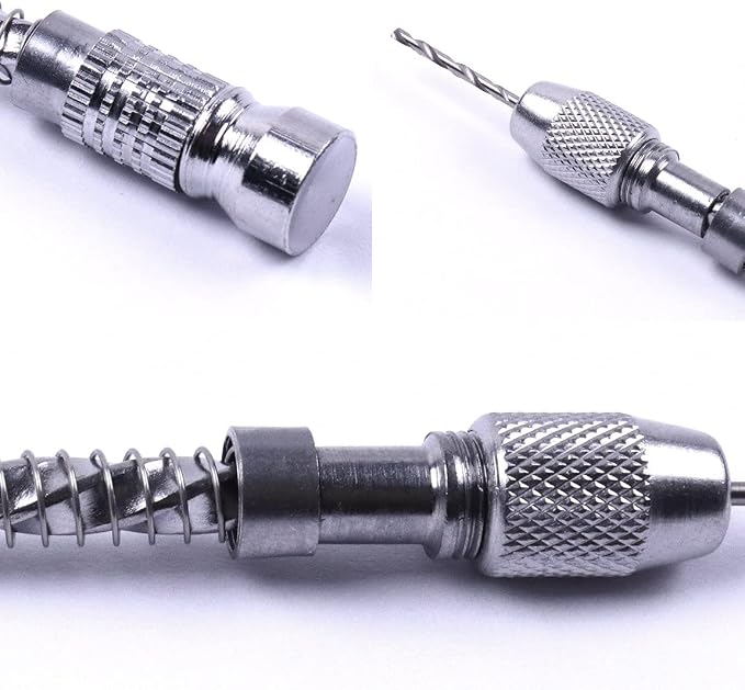 Replacement Part For Mini Pin Vise Wood Spiral Hand Push Drill Chuck For Micro Drill Bit Jewelry Tool With 20 PCS 0.3