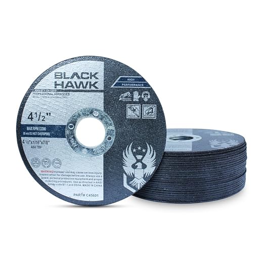 BHA Metal and Stainless Steel Cut Off Wheels for Angle Grinders, 4.5” x 1/16” x 7/8” - 25 Pack
