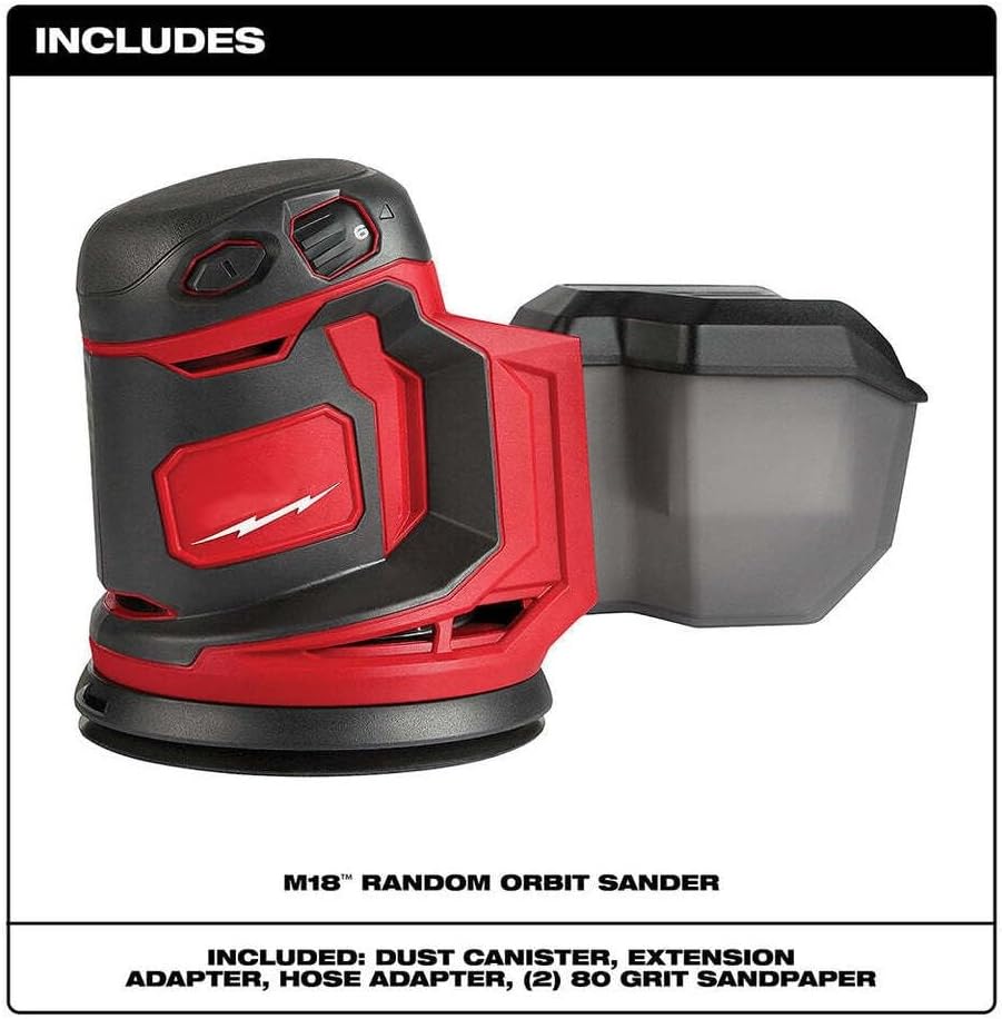 2648-20 M18 with Milwaukee 18V Cordless Random Orbit Sander - Bare Tool