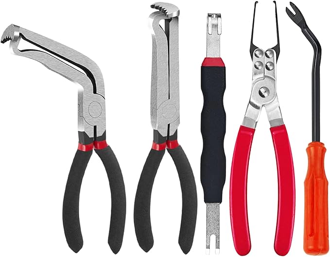 Electrical Disconnect Pliers, 5 pcs Electrical Disconnect Pliers for Cars, Connector Removal Tool for Push Tab Style Plugs