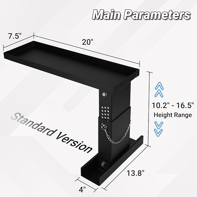 Ladder Extender for Stairs, Heavy-Duty Ladder Levelers for Extension Ladders, Non-Slip Design, 10.2"- 16.5" Adjustable Height, 20"L x 7.5"W Platform for Extension/Straight/Telescopic Ladders