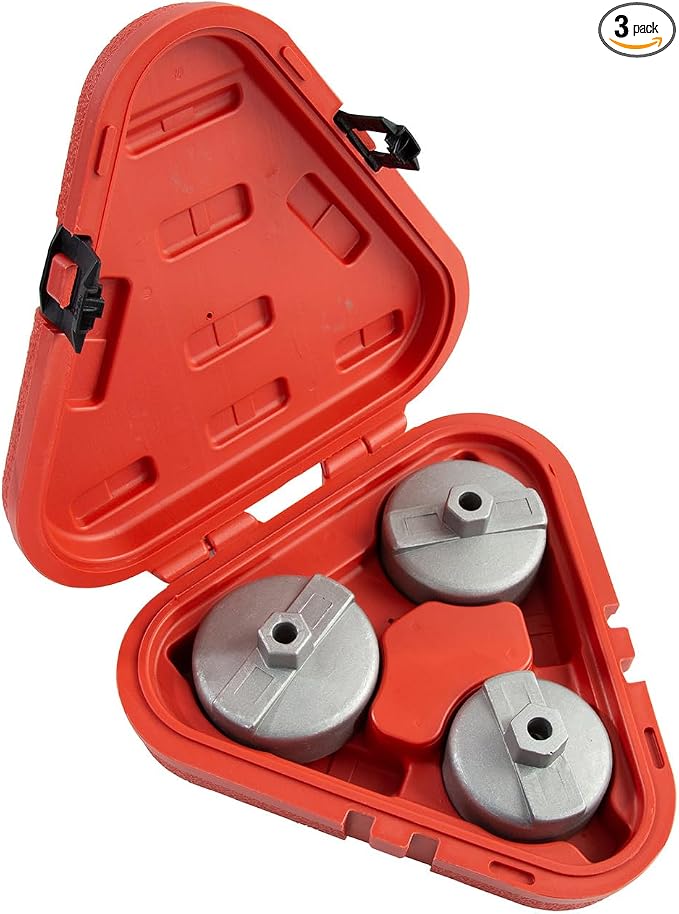 OEMTOOLS 25409 Oil Filter Cap Wrench Set, Fits Filters 64 mm, 73 mm, and 74 mm, 14 Flute Oil Filter Wrench Set, Oil Filter Removal Tool Compatible with 22 mm or 7/8" Drive Tools