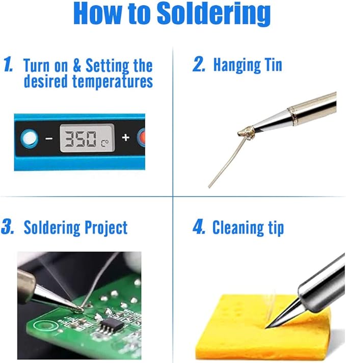LDK 80W Soldering Iron Kit, LCD Digital Soldering Welding Tool with Ceramic Heater Stable Temperature for DIY and Professional Use