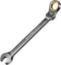 SUZUME 9/16” Flex Head Ratcheting Wrench SAE 72 Teeth Cr-V Steel with 180° Flexible Head 15K+ Cycle Locked Gears Black Nickel Coating