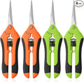 4 Pack Garden Pruning Shears, Stainless Steel Shears, Gardening Shears Scissors Pruning Shears for Gardening Tools (2pcs Green+2pcs Orange)