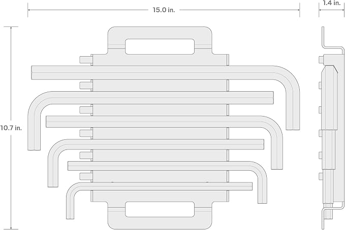 TEKTON Flat End Hex L-Key Set, 6-Piece | KLX92101 | (7/16 - 3/4 in.), Manganese Phosphate Finish, Rack