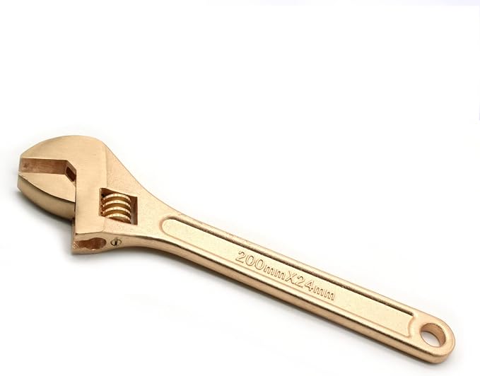 TMAX Non-Sparking 10" Adjustable Wrench Jaw Capacity 1-1/4" Aluminum Bronze | Spark Free Safety, Non-Magnetic And Corrosion-Resistant | Safety Tool For Flammable Hazardous Environment