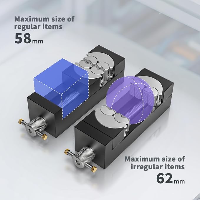 WhiteRhino Mini Vise Clamp with Silicone Plug,Fractal Vise Drill Press Vise Bench Vise,Heavy Duty Self-Adjusting Aerospace Aluminum Alloy&Precision CNC— Crafts,Jewelry Making, Modeling,DIY,Repairs