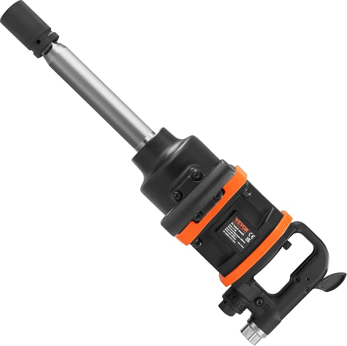 VEVOR 1 Inch Air Impact Wrench Up to 3160 ft-lbs High Reverse Torque Output | Pneumatic Impact Gun with 8 Inch Extended Anvil & Carrying Case, for Heavy Duty Repairs and Maintenance