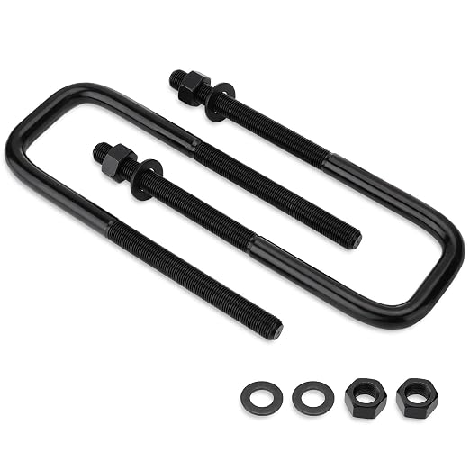 Square Bend U-Bolts, 8.5" Long x 2.5" Wide x 9/16" Thread