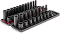 TEKTON 3/8 Inch Impact Socket Set, 42-Piece | SID91216 | (5/16 - 3/4 in., 8 - 19 mm), Shallow and Deep, 6-Point, Socket Rail
