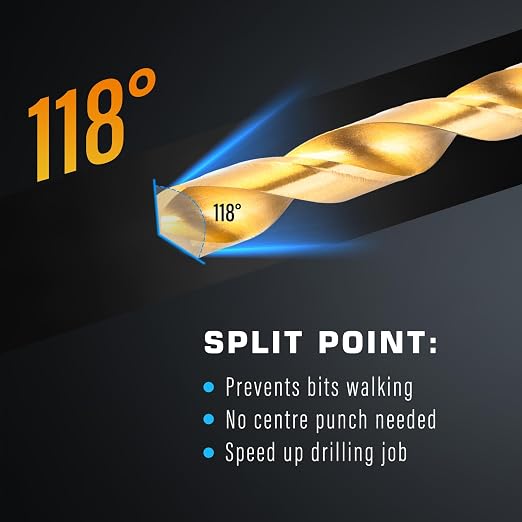 230 Pcs Titanium Twist Drill Bit Set for Metal and Wood,Coated HSS Conventional 118 Deg Tip Titanium Drill Bit Kit Set, Drill Bits Kit with Storage Case, 3/64"-1/2"