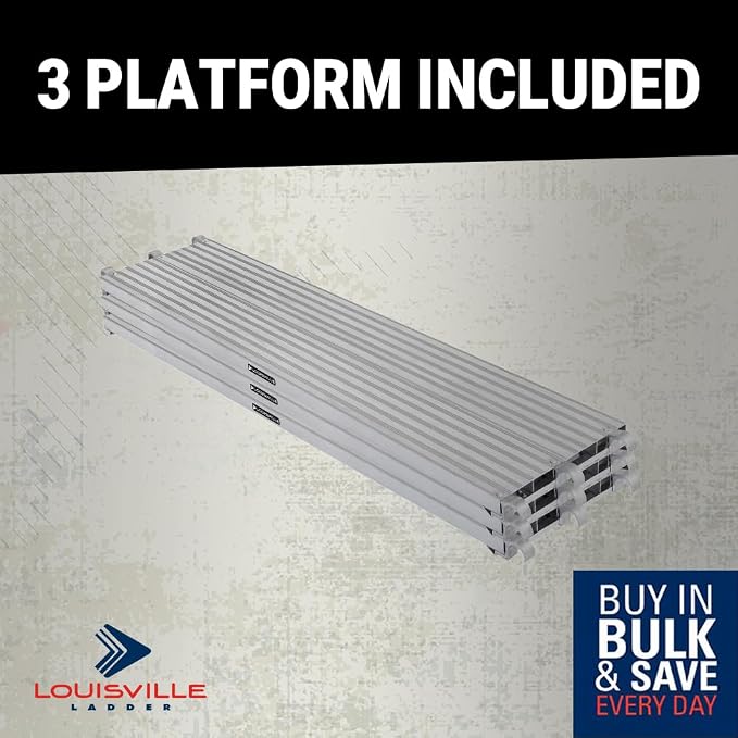 Louisville Ladder 7 ft. x 19 in. (3-Pack) Scaffolding Platform, Aluminum Work Platform and Scaffold Plank, 75 psf-Load Capacity, PD9207-3
