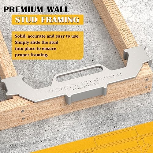 Framing Tools,16 Inch On-Center Stud Layout Tool,100% Cast Aluminum Framing Spacing Tool,Premium Wall Stud Framing Tool,Precision Measurement Jig Tool For Framing Wall (2 Pack)