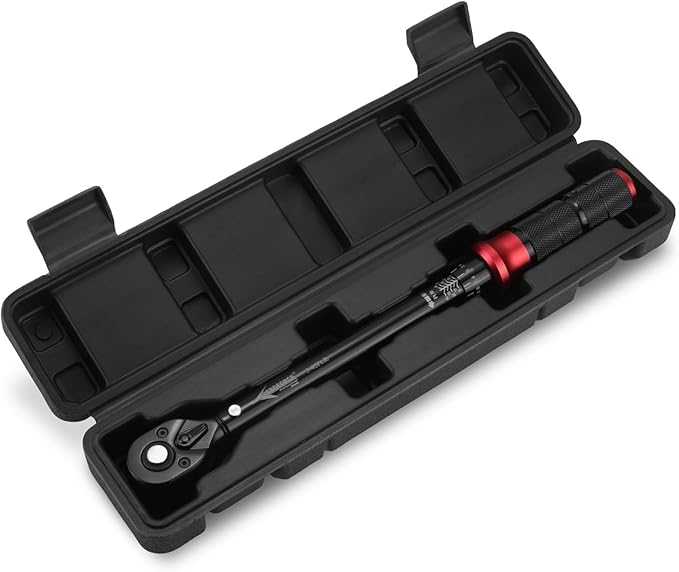 AEROFORCE 3/8-Inch Drive Torque Wrench（5-45 lb.ft / 6.8-61.2 Nm),72 Tooth Dual Direction Reversible Ratchet, Dual Range Scales, Precision Calibrated for Bike, Motorcycle and Car Repair