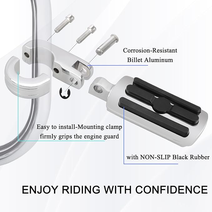 Adjustable Highway Footpegs for Harley Touring 1.25" （32mm）engine guards