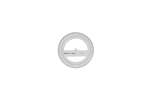 Pacific Arc 4 Inch 360 Degree Plastic Circular Protractor Clear…