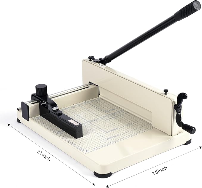 Heavy Duty Paper Cutter,12 inch Guillotine Paper Cutter,Guillotine Paper Cutters and Trimmers Cards Leather with Metal Base for Office Home School (White, a4)
