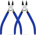 Wire Cutters for Artificial Flowers - 2 Pack Wire Snips 6" Side Cutting Pliers Spring Loaded - Floral Wire Cutter for Jewelry Making Crafting - Small Diagonal Cutters Dikes Set