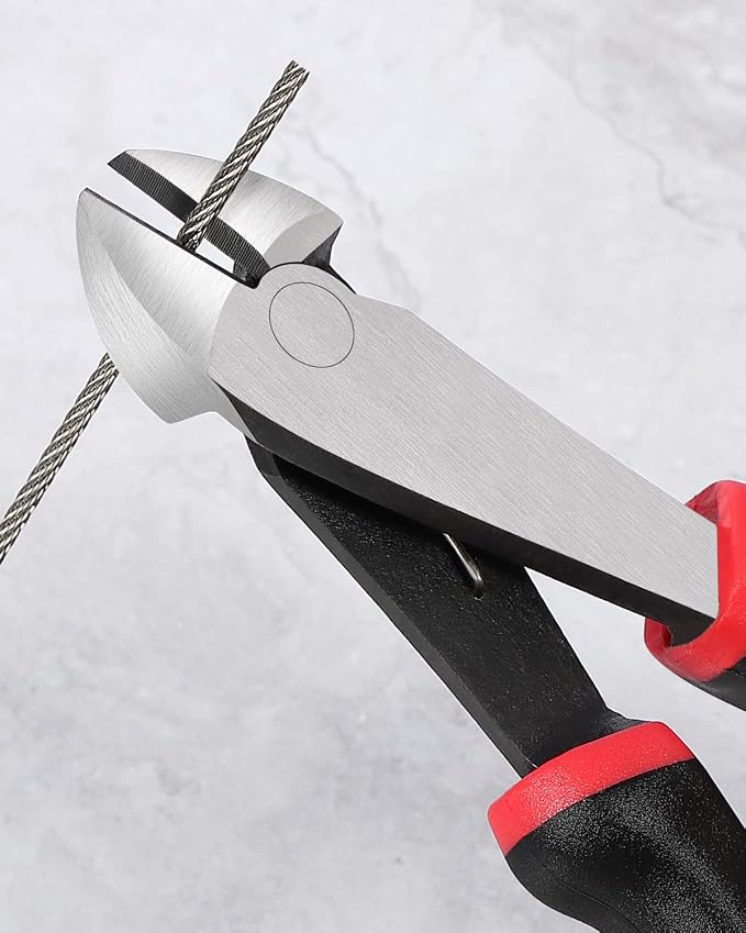 IGAN 7-inch Wire Cutters, Spring-loaded Side Cutters Dikes, Ultra Tough and Durable Diagonal Cutting Pliers in CRV Steel, Heavy Duty Cutting Pliers for Electrical, Artificial Flowers and Homes