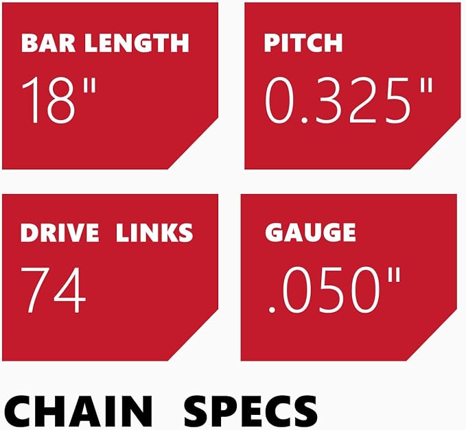 KAKEI 18 Inch Chainsaw Chain .325" Pitch .050" Gauge 74 Drive Links (3 Chains) - Full Chisel