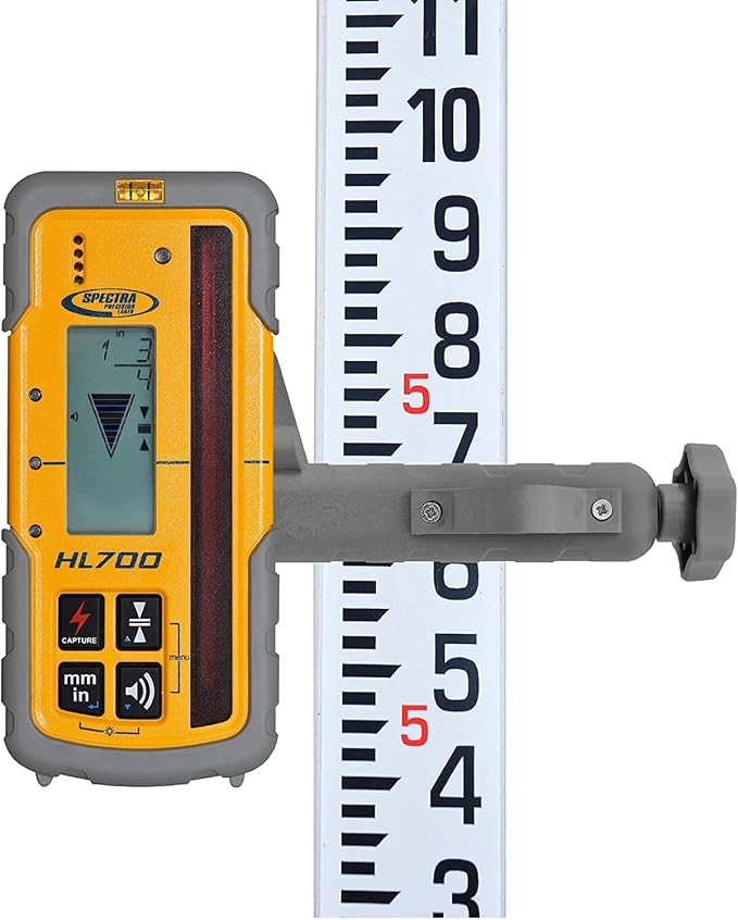 Spectra Precision HL700 Digital Readout Receiver for Basic & Advanced Performance, Huge 5 in (12.7 cm) Reception Height, Front & Rear LCD Displays, Waterproof and Weatherproof