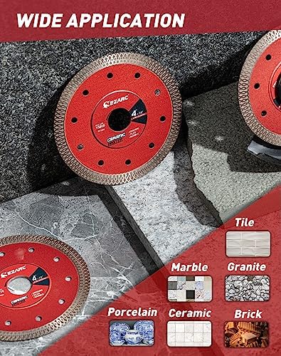 EZARC 4 Inch Super Thin Diamond Tile Blade, 7/8"-5/8" Arbor, 2-Pack