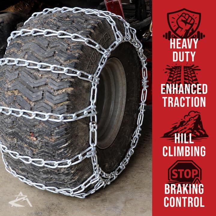 The ROP Shop Pair of 2 Link Tire Chains 23x6.5x12