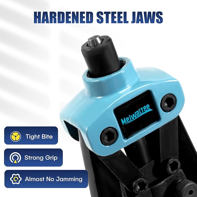 13" Rivet Gun, 1/4 Pop Rivet Gun with 100 Pcs Rivets, Manual Hand Heavy Duty Riveter with 5 Nosepieces for Plastic Metal,Aluminum, Plastic, Tube Stock,Gutter & Automotive.