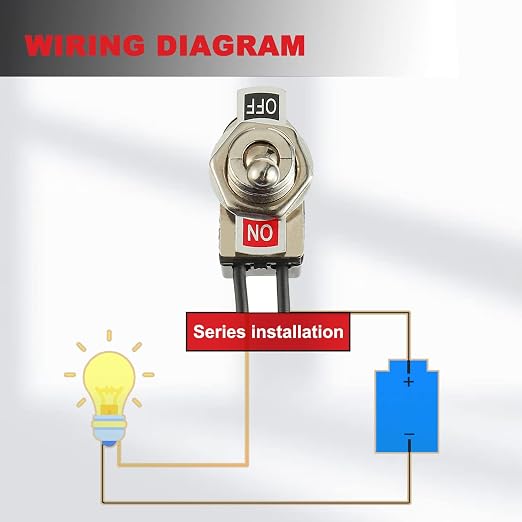 Heavy Duty Toggle Switch SPST 2 Pin ON/Off Rocker Toggle Switch 6A/125V 3A/250V for Car Truck Boat Marine Black Shell(5PCS)