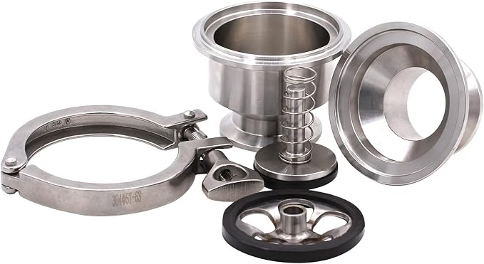 DERNORD Sanitary Check Valve - One Way Flow - 1.5" Tri Clamp Style, Stainless Steel 304, FKM Gasket (1.5" Tri Clamp Check Valve)