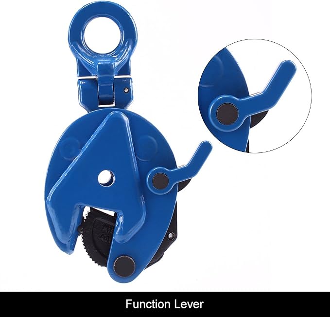 Steel Plate Lifting Clamp 0.8 Ton, 0.6 in Jaw Opening, GS Certified