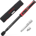 SUERCUP 1/2-inch Drive Digital Torque Wrench (4.4-295 Ft.lb/6-400Nm), ±1% Accuracy Digital Torque Wrench with Buzzer and LED Alarm,9 Preset Mode and Four Units of Measure for Car, Moto and Bike, DIY
