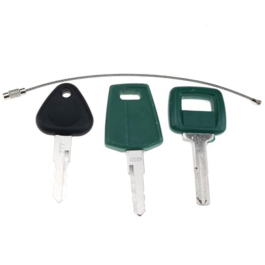 DVPARTS 3 Set Heavy Equipment Key Set Construction Set with Key Ring for Volvo Excavator Loader Truck