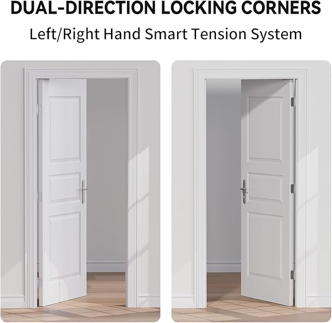 4 Pack Self Closing Door Hinges, 3.5 Inch Spring Loaded Door Hinges for Garage, Front, Back Door, Left/Right Hand, Adjustable Tension, 5/8'' Radius Corners, UL Listed, Brushed Nickel