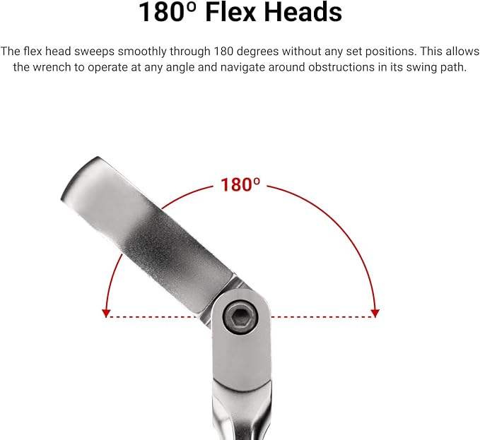 TEKTON 15 mm Flex Head Ratcheting Combination Wrench | WRC26415 | 12-Point