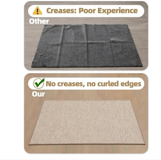 Color&Geometry Kitchen Rugs and Mats Non Slip Washable, Absorbent Woven Kitchen Runner Rug Easy to Clean Kitchen Floor Mats for in Front of Sink, Laundry Room, Hallway, 17”x59”, Greige