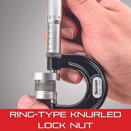 Starrett Digital Micrometer with One-Piece Spindle, Satin Chrome Finish and Tapered Frame - Quick and Easy Adjustment, 1-2" Range, .0001" Graduations - T216XRL-2